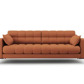 Canapea 4 locuri, Mamaia, Micadoni Home, BL, 217x92x75 cm, tesatura tip twill, caramiziu imagine