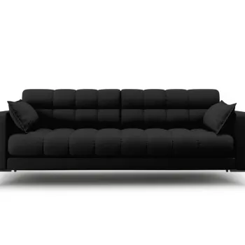 Canapea 4 locuri, Mamaia, Micadoni Home, BL, 217x92x75 cm, tesatura tip twill, negru imagine