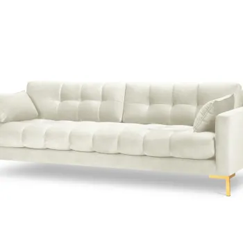 Canapea 4 locuri, Mamaia, Micadoni Home, GL, 217x92x75 cm, catifea, bej deschis imagine