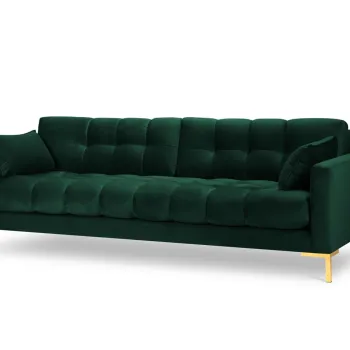 Canapea 4 locuri, Mamaia, Micadoni Home, GL, 217x92x75 cm, catifea, verde bottle imagine