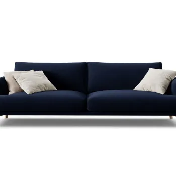 Canapea 4 locuri, Naomi, Micadoni Home, 230x95x75 cm, catifea, albastru regal imagine
