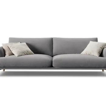 Canapea 4 locuri, Naomi, Micadoni Home, 230x95x75 cm, catifea, gri imagine
