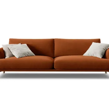 Canapea 4 locuri, Naomi, Micadoni Home, 230x95x75 cm, catifea, teracota imagine