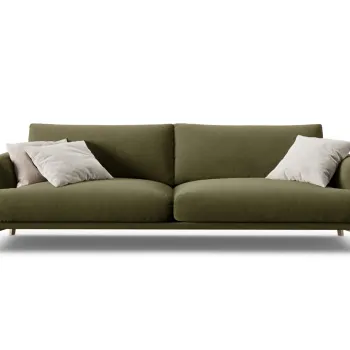 Canapea 4 locuri, Naomi, Micadoni Home, 230x95x75 cm, catifea, verde imagine
