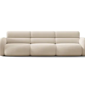 Canapea 4 locuri, Neo, Micadoni Home, 305x100x83 cm, tesatura Boucle, bej imagine