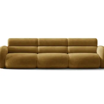 Canapea 4 locuri, Neo, Micadoni Home, 305x100x83 cm, tesatura Chenille, galben mustar imagine