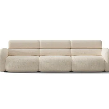 Canapea 4 locuri, Neo, Micadoni Home, 305x100x83 cm, tesatura Chenille Silencio, bej deschis imagine