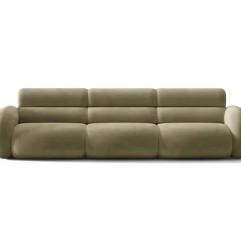 Canapea 4 locuri, Neo, Micadoni Home, 305x100x83 cm, tesatura Chenille, verde oliv deschis imagine