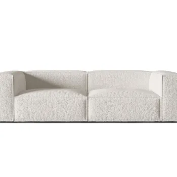 Canapea 4 locuri, Nuria-260, Micadoni Home, 250x110x72 cm, tesatura boucle, gri bej melange imagine