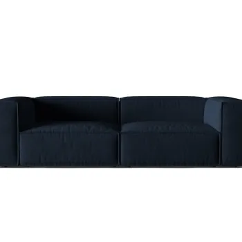 Canapea 4 locuri, Nuria-88, Micadoni Home, 250x110x72 cm, catifea, albastru inchis imagine