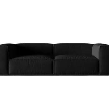 Canapea 4 locuri, Nuria-88, Micadoni Home, 250x110x72 cm, catifea, negru imagine