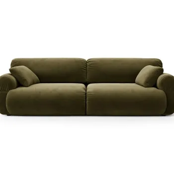 Canapea 4 locuri, Ophelia, Micadoni Home, 257x100x84 cm, catifea, verde imagine