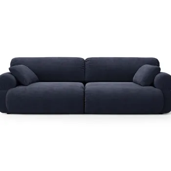 Canapea 4 locuri, Ophelia, Micadoni Home, 257x100x84 cm, tesatura structurata, albastru navy imagine