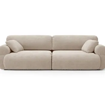 Canapea 4 locuri, Ophelia, Micadoni Home, 257x100x84 cm, tesatura structurata, bej imagine
