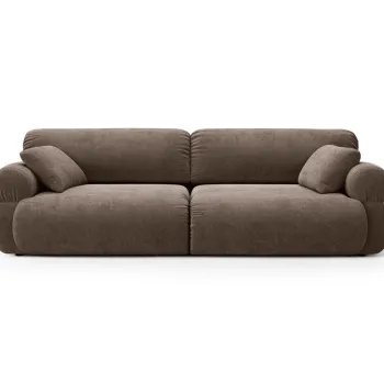Canapea 4 locuri, Ophelia, Micadoni Home, 257x100x84 cm, tesatura structurata, cappuccino imagine