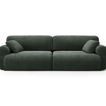 Canapea 4 locuri, Ophelia, Micadoni Home, 257x100x84 cm, tesatura structurata, verde muschi imagine