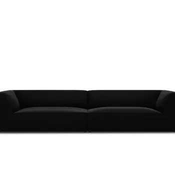 Canapea 4 locuri, Ruby, Micadoni Home, BL, 302x93x69 cm, catifea, negru imagine
