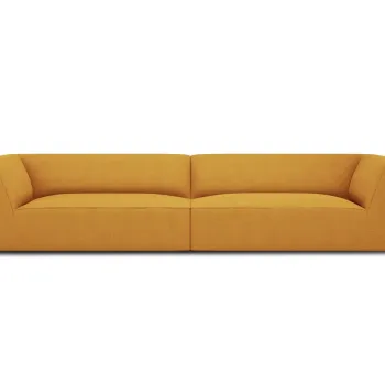 Canapea 4 locuri, Ruby, Micadoni Home, BL, 302x93x69 cm, poliester, galben imagine