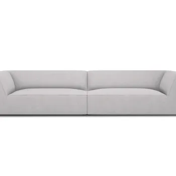 Canapea 4 locuri, Ruby, Micadoni Home, BL, 302x93x69 cm, poliester, gri deschis imagine