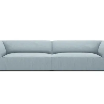 Canapea 4 locuri, Ruby, Micadoni Home, BL, 302x93x69 cm, velur, albastru deschis imagine