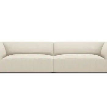 Canapea 4 locuri, Ruby, Micadoni Home, BL, 302x93x69 cm, velur, bej deschis imagine