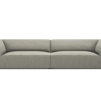 Canapea 4 locuri, Ruby, Micadoni Home, BL, 302x93x69 cm, velur, gri deschis imagine