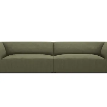 Canapea 4 locuri, Ruby, Micadoni Home, BL, 302x93x69 cm, velur, verde imagine