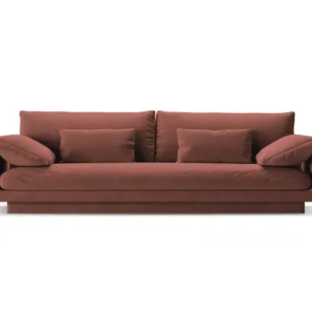 Canapea 4 locuri, Torino-184, Micadoni Home, 250x103x83 cm, catifea, maro cuoio imagine