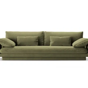 Canapea 4 locuri, Torino-184, Micadoni Home, 250x103x83 cm, catifea, verde deschis imagine