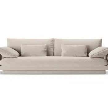 Canapea 4 locuri, Torino-211, Micadoni Home, 250x103x83 cm, tesatura structurata chenille, bej deschis imagine