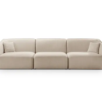 Canapea 5 locuri, Hailey, Micadoni Home, 292x102x79 cm, tesatura boucle, bej inchis imagine