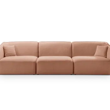 Canapea 5 locuri, Hailey, Micadoni Home, 292x102x79 cm, tesatura boucle, galben mustar imagine