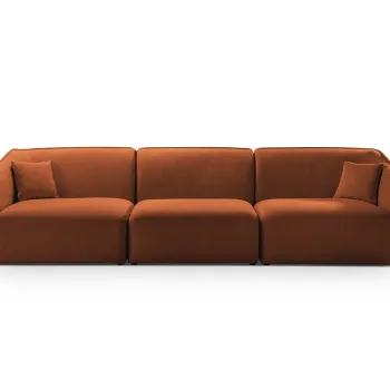 Canapea 5 locuri, Hailey, Micadoni Home, 292x102x79 cm, tesatura boucle, gri deschis imagine