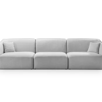 Canapea 5 locuri, Hailey, Micadoni Home, 292x102x79 cm, tesatura boucle, ivoriu imagine