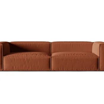 Canapea 5 locuri, Nuria-215, Micadoni Home, 290x110x72 cm, tesatura structurata chenille, caramiziu imagine