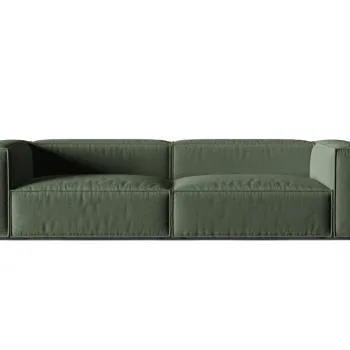 Canapea 5 locuri, Nuria-215, Micadoni Home, 290x110x72 cm, tesatura structurata chenille, verde moss imagine