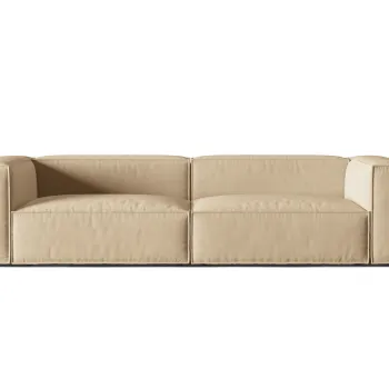 Canapea 5 locuri, Nuria-88, Micadoni Home, 290x110x72 cm, catifea, bej nude imagine