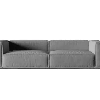 Canapea 5 locuri, Nuria-88, Micadoni Home, 290x110x72 cm, catifea, gri imagine