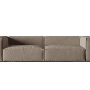 Canapea 5 locuri, Nuria-88, Micadoni Home, 290x110x72 cm, catifea, gri beton imagine