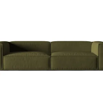 Canapea 5 locuri, Nuria-88, Micadoni Home, 290x110x72 cm, catifea, verde moss melange imagine