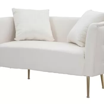 Canapea Bucarest, Mauro Ferretti, 127x74x71 cm, catifea, crem imagine