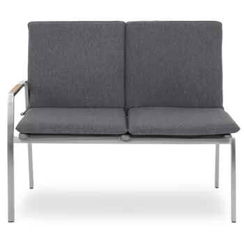 Canapea cu 2 locuri brat stanga, Collodi, L.111.5 l.63 H.92.5 cm, inox, gri/natur imagine