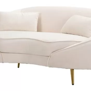Canapea cu 2 locuri, Oslo, Mauro Ferretti, 148 x 84 x 68 cm, lemn de eucalipt/poliester/metal, crem/auriu imagine