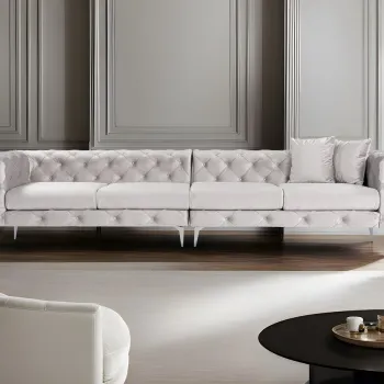 Canapea cu 4 locuri, Atelier del Sofa, 560ARE1913, Gri deschis imagine