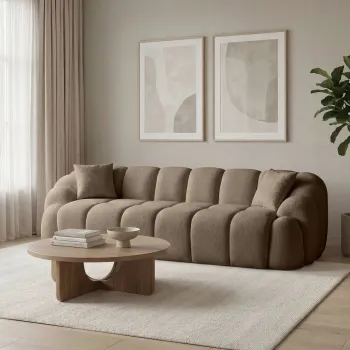 Canapea cu 4 locuri, Atelier del Sofa, 752EST2302, PAL ACOPERIT CU CARPEN/MELAMINAT, Maro imagine
