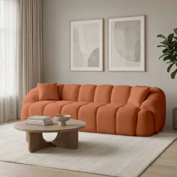 Canapea cu 4 locuri, Atelier del Sofa, 752EST2303, PAL ACOPERIT CU CARPEN/MELAMINAT, Caramiziu imagine