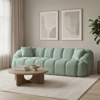 Canapea cu 4 locuri, Atelier del Sofa, 752EST2304, PAL ACOPERIT CU CARPEN/MELAMINAT, Turcoaz imagine