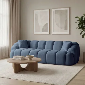 Canapea cu 4 locuri, Atelier del Sofa, 752EST2305, PAL ACOPERIT CU CARPEN/MELAMINAT, Albastru navy imagine