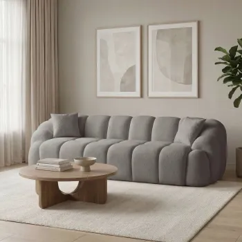 Canapea cu 4 locuri, Atelier del Sofa, 752EST2306, PAL ACOPERIT CU CARPEN/MELAMINAT, Gri imagine