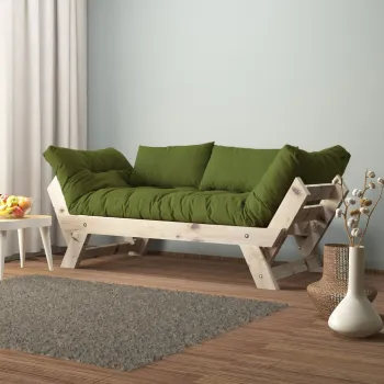 Canapea de gradina cu 2 locuri, Hanah Home, CPT8112-210, Natural/Verde imagine